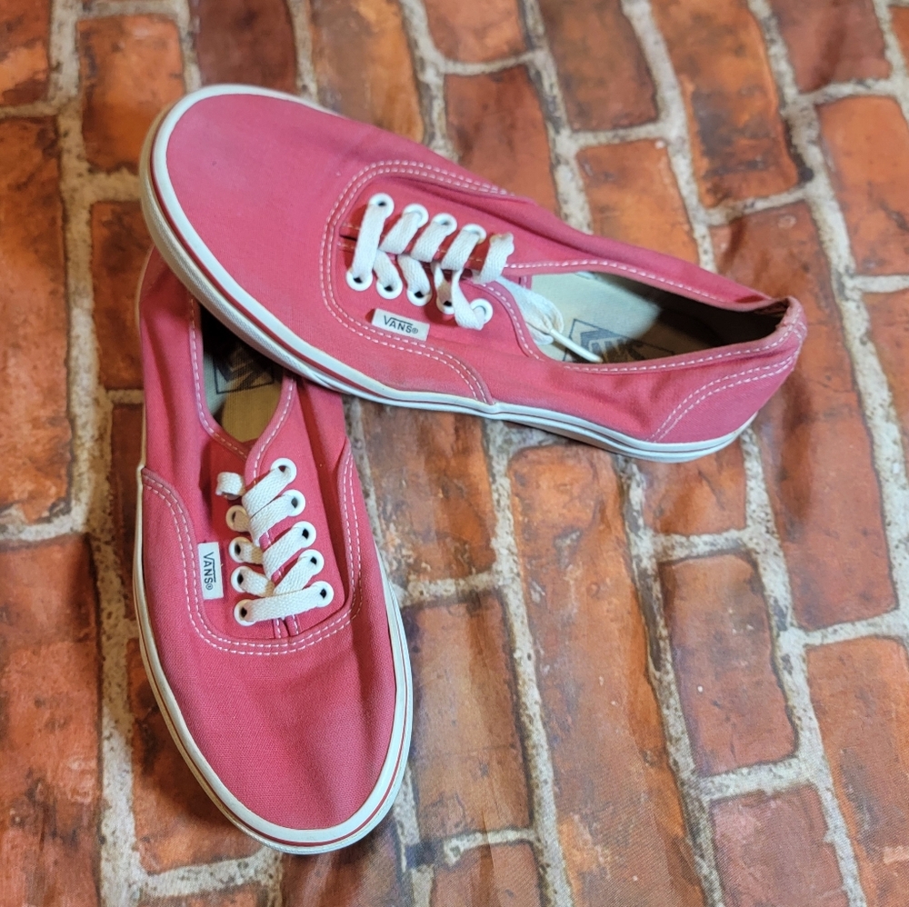 Vans Red Sneaker Shoes Womens Sz 8.5  Mens Sz 7 Guc Some Wear